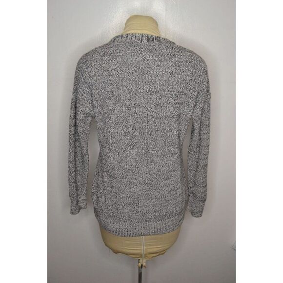 Guess Women's Large Grey V Neck Long Sleeve Lace Up Sweater - Picture 5 of 12